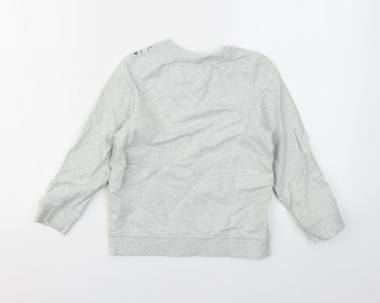 Billybandit Boys Grey Geometric Pullover Jumper Size 6 Years