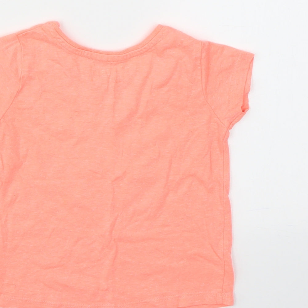 Primark Girls Pink Geometric Basic T-Shirt Size 12-18 Months