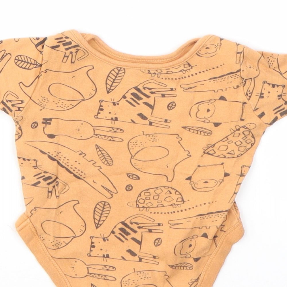 ANYDAY Girls Orange Animal Print Babygrow One-Piece Size 3-6 Months