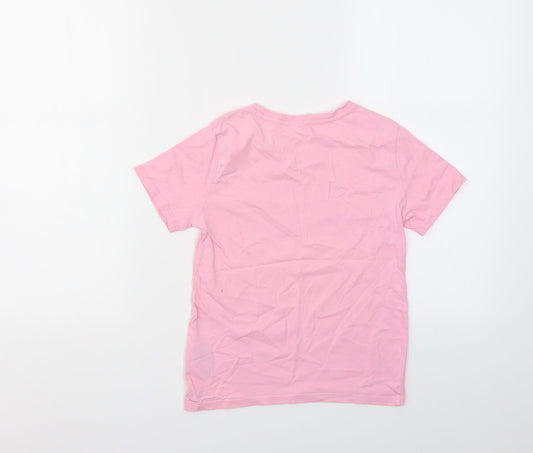 H&M Girls Pink Basic T-Shirt Size 7-8 Years