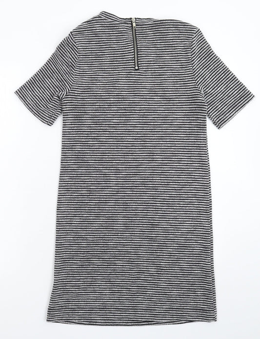 Divided Womens Grey Striped Mini Size 12