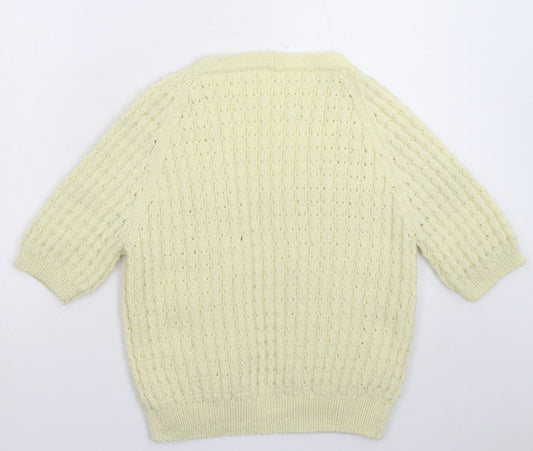Preworn Womens White Knit Cardigan Jumper Size 10