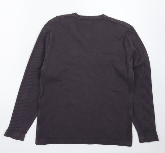 George Mens Grey Knit Pullover Jumper Size S