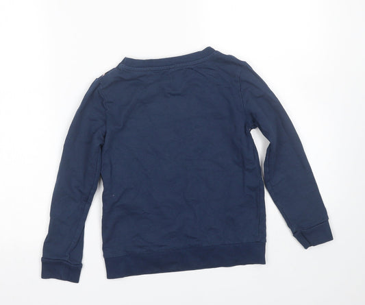 Lily & dan Girls Blue Animal Print Pullover Jumper Size 7-8 Years