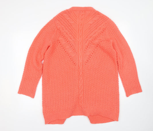 Peacock Womens Orange Cardigan Jumper Size M