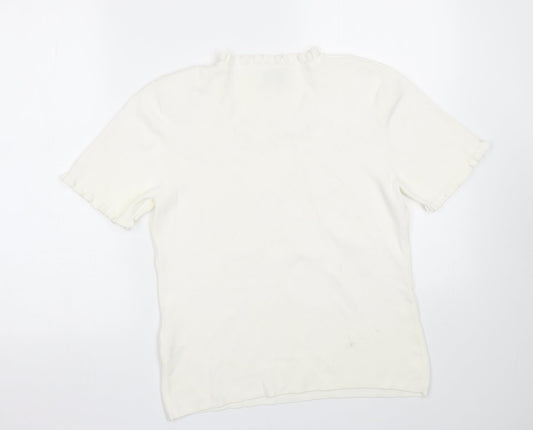 Roman Womens White Basic T-Shirt Size S