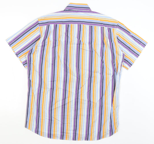Coveri Womens White Striped Basic Button-Up Size 16