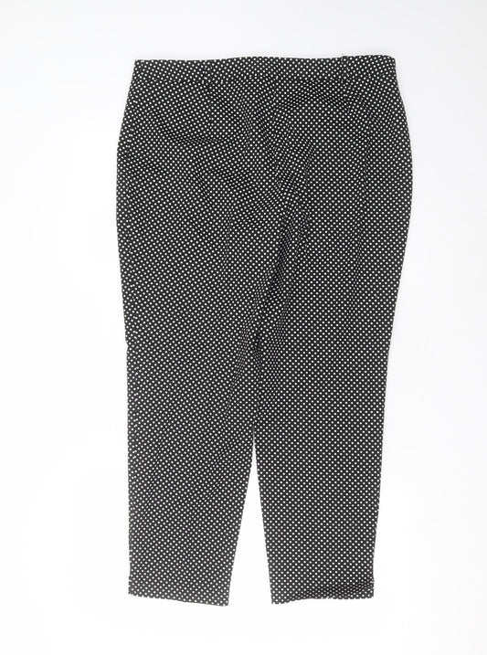 Debenhams Womens Black Polka Dot Trousers Size 16 L25 in
