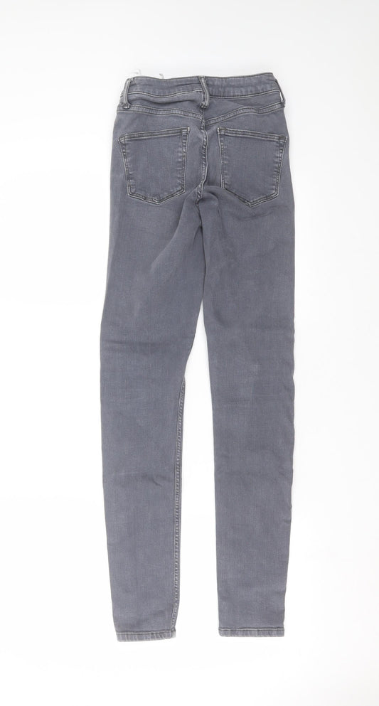 Topshop Womens Grey Denim Skinny Jeans Size 26 in L29 in