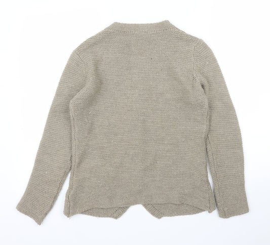 H Trend Womens Beige Cardigan Jumper Size S