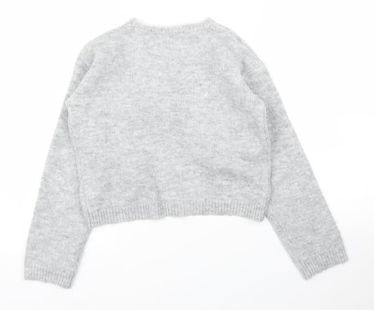 Evie Girls Grey Pullover Jumper Size 11 Years