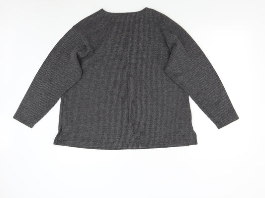 Joie de Vivre Womens Grey Knit Pullover Jumper Size M