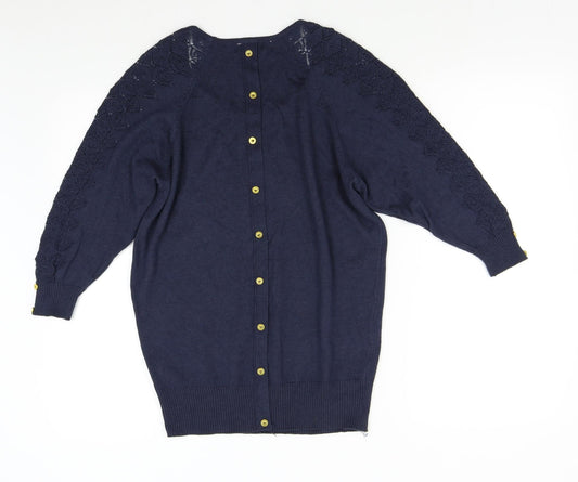 M60 Collection Womens Blue Knit Pullover Jumper Size M