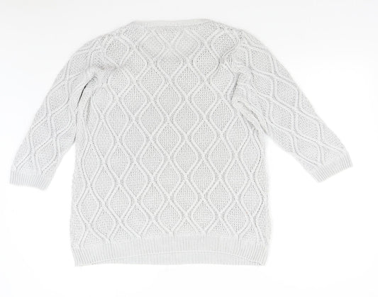 BHS Womens Grey Knit Pullover Jumper Size 16