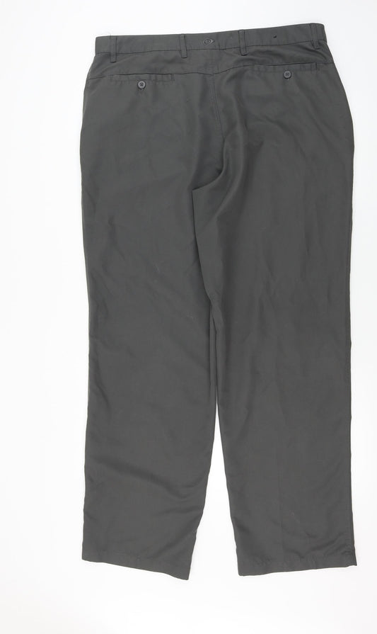 Dunlop Mens Grey Houndstooth Trousers Size L L31 in