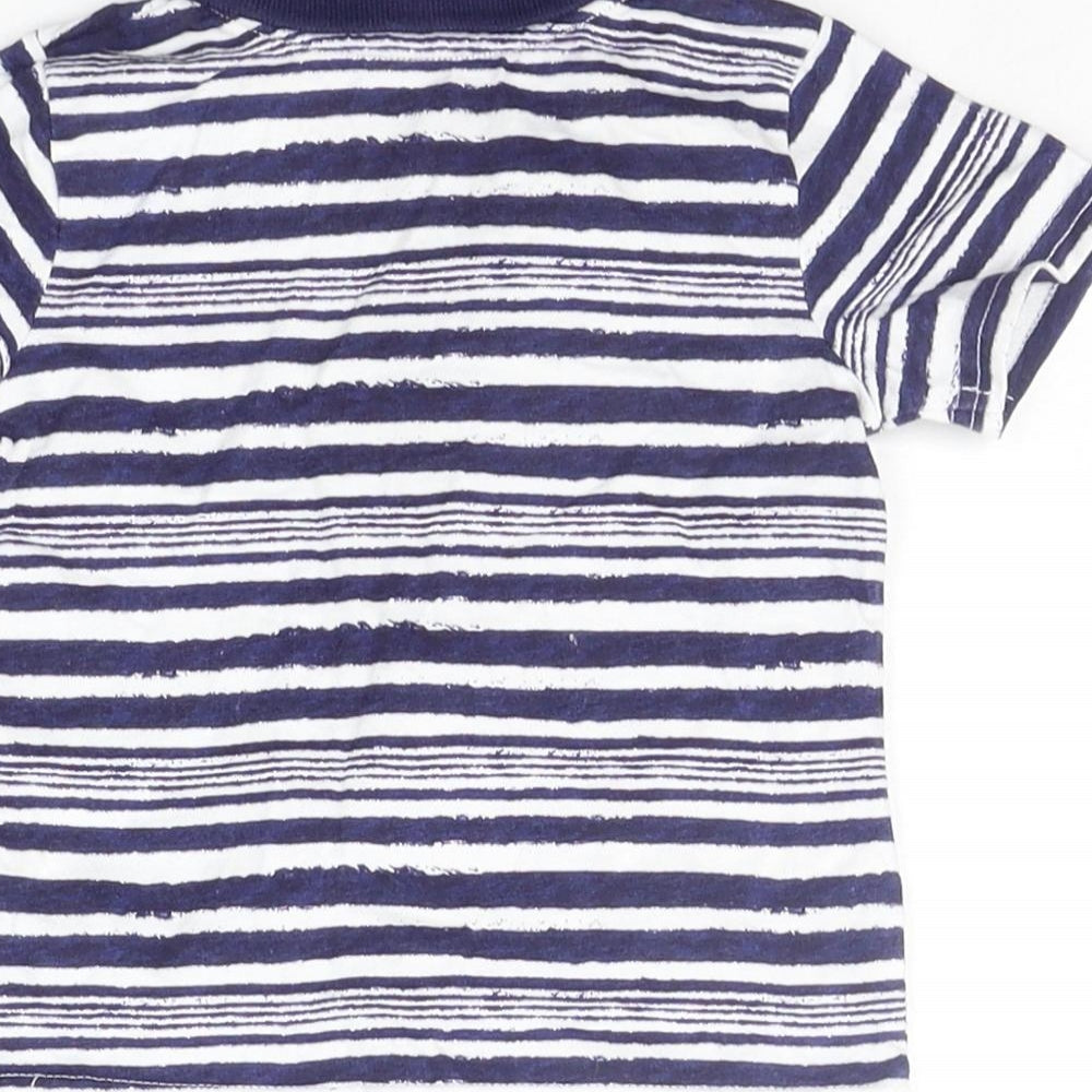 George Baby Blue Striped Basic T-Shirt Size 3-6 Months