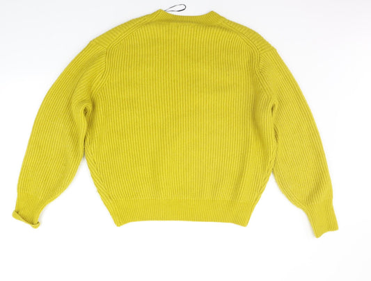 H&M Womens Yellow Pullover Jumper Size XS