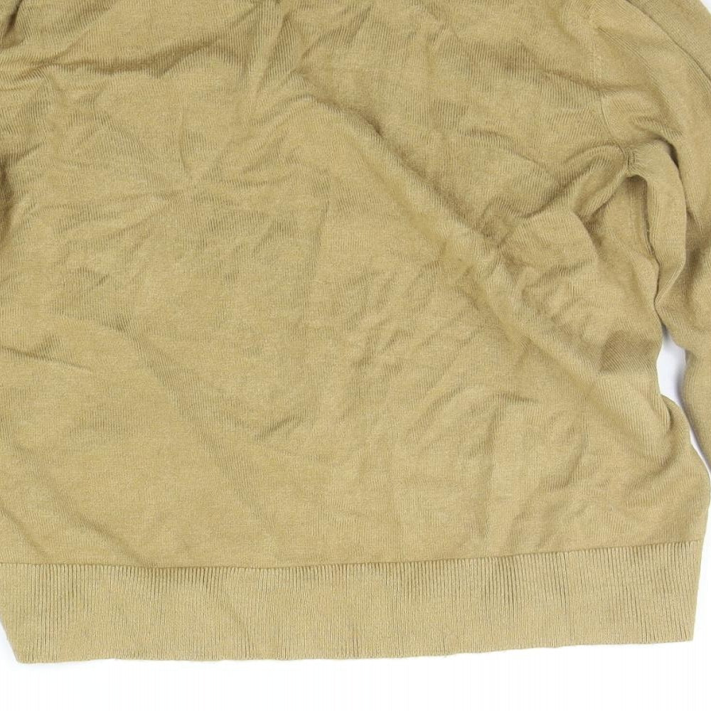 Jeanne Pierre Womens Beige Houndstooth Cardigan Jumper Size L
