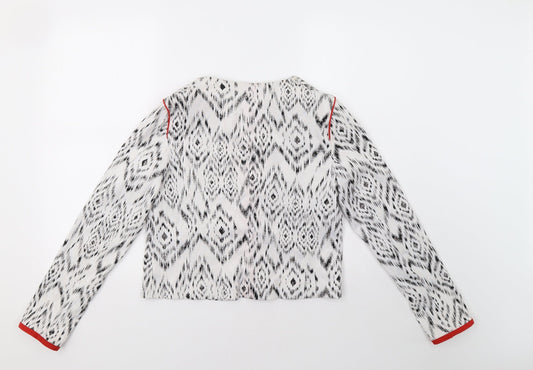 Primark Womens White Geometric Jacket Blazer Size 8