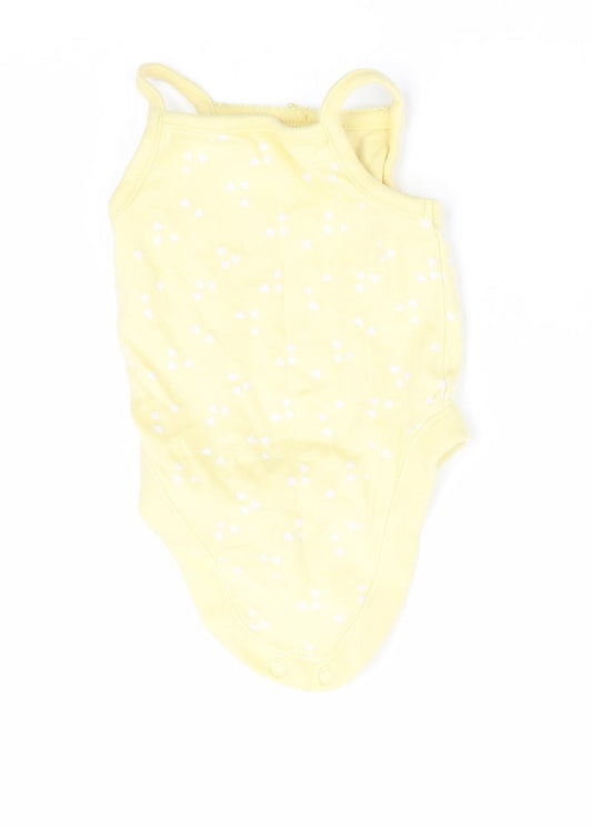 George Girls Yellow Romper One-Piece Size Newborn - Heart Print