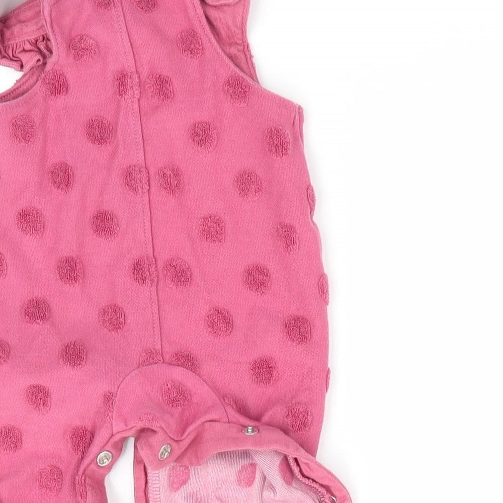 Florence and Fred Girls Pink Polka Dot Dungaree One-Piece Size Newborn