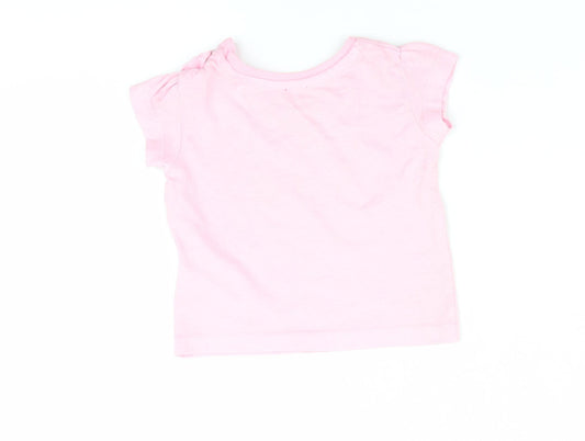 Primark Girls Pink Basic T-Shirt Size 0-3 Months - Smile