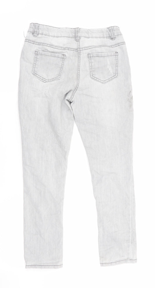 Denim Co Girls Grey Skinny Jeans Size 10-11 Years - Distressed Jeans