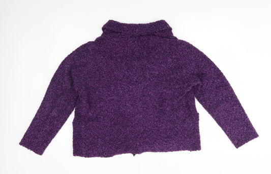 EWM Womens Purple Cardigan Jumper Size M