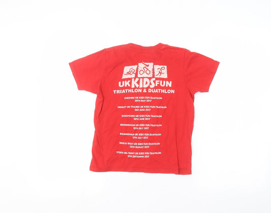 Gilden Girls Red Basic T-Shirt Size S