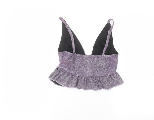 In the Style Womens Purple Basic T-Shirt Size 10