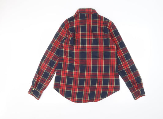 Love women Womens Red Basic Button-Up Size M