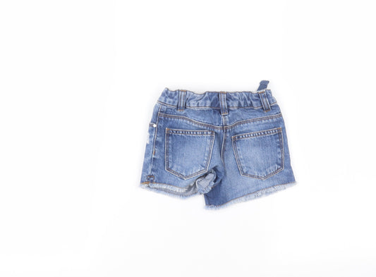 NEXT Girls Blue Denim Cut-Off Shorts Size 3 Years