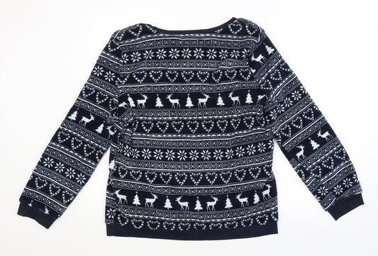 LOVE TO LOUNGE Womens Black Argyle/Diamond Pullover Jumper Size 14