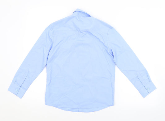 George Boys Blue Basic Button-Up Size 8-9 Years