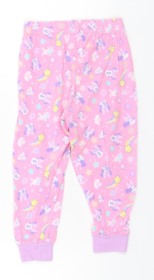 Disney Girls Pink Geometric Pyjama Pants Size 2 Years - Mini Mouse