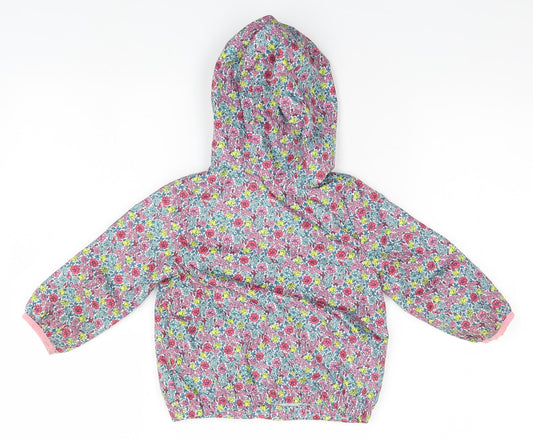 Gap Girls Multicoloured Floral Rain Coat Coat Size 2 Years