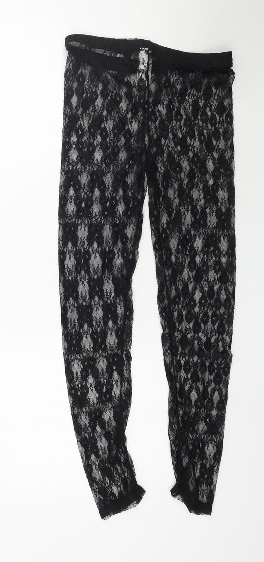 Smiffy's Womens Black Lace Trousers Size S L26 in