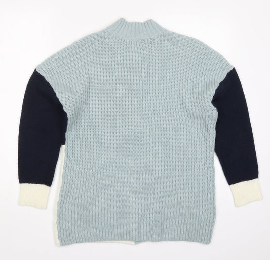 Roman Womens Blue Knit Pullover Jumper Size 10 - Colourblock