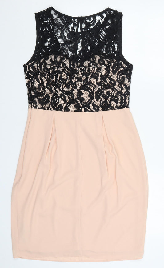 F&F Womens Beige Lace A-Line Size 10