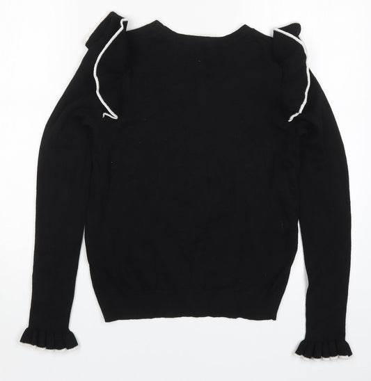 Papaya Womens Black Knit Pullover Jumper Size 10