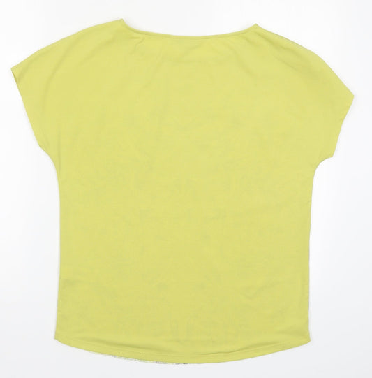 NEXT Womens Yellow Floral Basic T-Shirt Size 8