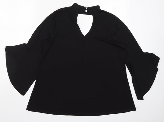 Cha Cha Vente Womens Black Basic Blouse Size XL