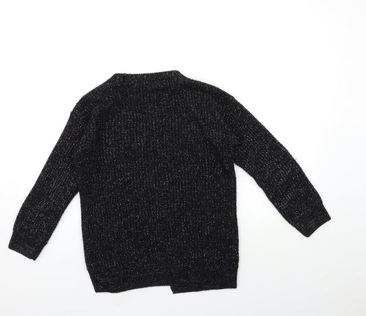 George Girls Black Knit Cardigan Jumper Size 9-10 Years