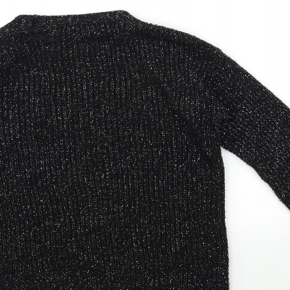 George Girls Black Knit Cardigan Jumper Size 9-10 Years