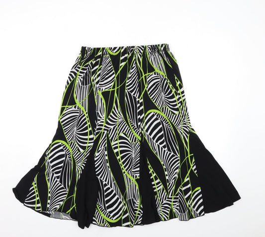 ORDER Womens Black Geometric A-Line Skirt Size 32 in