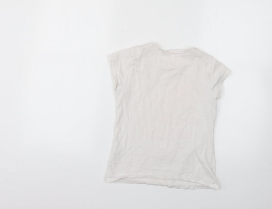 George Girls White Basic T-Shirt Size 9-10 Years
