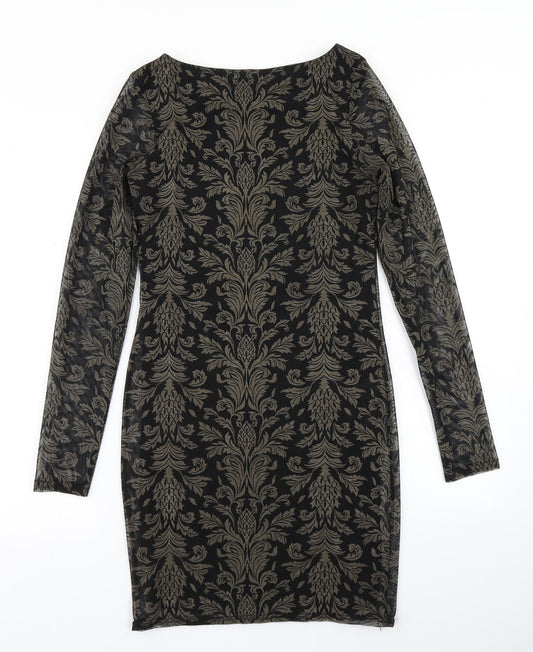 Select Womens Black Paisley Bodycon Size 6