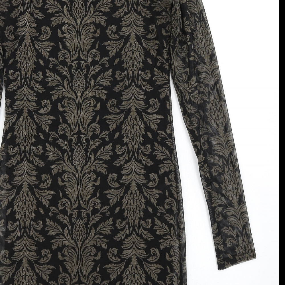 Select Womens Black Paisley Bodycon Size 6