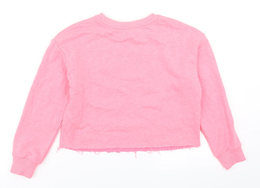 Miss E-vie Girls Pink Pullover Sweatshirt Size 7-8 Years - Cropped