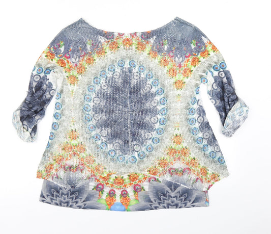 Apricot Womens Blue Paisley Basic T-Shirt Size S